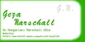 geza marschall business card